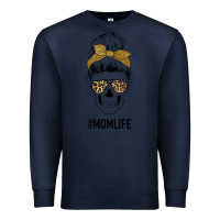 Navy Glitter Patterned Leopard Mom Skull Premium Sweatshirt - Bettercallsaul