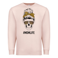 Pale Pink Glitter Patterned Leopard Mom Skull Premium Sweatshirt - Bettercallsaul