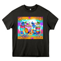 Asphalt stitch summer coffee cups Heavy Core Tee - Zillion Design Studio