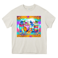 Cream stitch summer coffee cups Heavy Core Tee - Zillion Design Studio