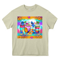 Mossy stitch summer coffee cups Heavy Core Tee - Zillion Design Studio