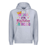 Heather Grey mama of the birthday princess Premium Hoodie - NancyCooperArtShop