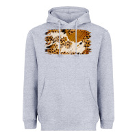 Heather Grey leopard cowhide brushstroke Heavyweight Hoodie - Jasminsmagicworld