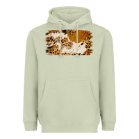 Matcha leopard cowhide brushstroke Heavyweight Hoodie - Jasminsmagicworld