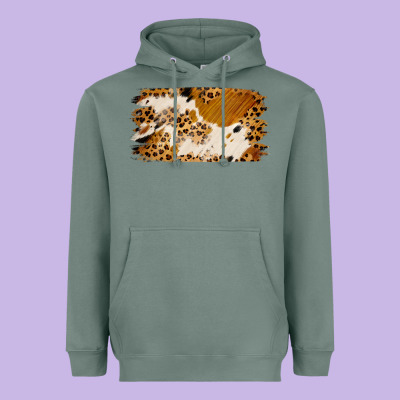 Leopard Cowhide Brushstroke Heavyweight Hoodie Designed By Jasminsmagicworld
