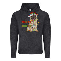 Vintage Black merry and bright pug Vintage Hoodie - RanaPortraitStore