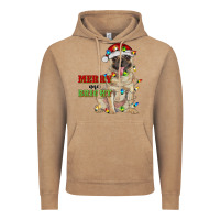 Vintage Coffee merry and bright pug Vintage Hoodie - RanaPortraitStore
