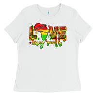 White love my roots juneteenth Ladies Tee - texasbilliewilder