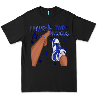 Black I Have Two Moods Royal Blue Sneakers Afro Girl Premium Tee - texasbilliewilder