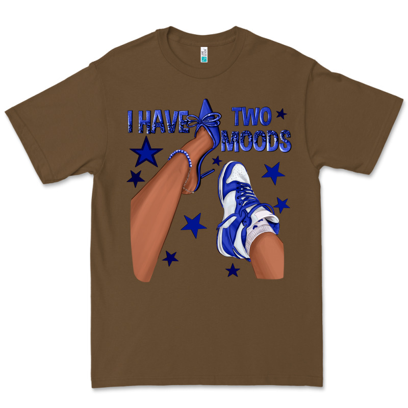 I Have Two Moods Royal Blue Sneakers Afro Girl Premium Tee by texasbilliewilder | Teevron