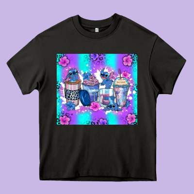 Stitch Coffee Cups Heavy Core Tee Designed By Zillion Design Studio
