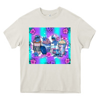 Cream stitch coffee cups Heavy Core Tee - Zillion Design Studio