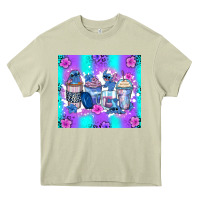 Mossy stitch coffee cups Heavy Core Tee - Zillion Design Studio