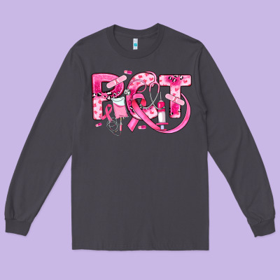 Breast Cancer Pct Patient Care Technician Long Sleeve Tee Designed By Jahusdesignshop