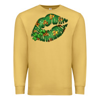 Antique Gold Green and Leopard Patterned Irish Day Lips Premium Sweatshirt - Bettercallsaul