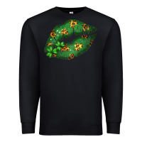 Black Green and Leopard Patterned Irish Day Lips Premium Sweatshirt - Bettercallsaul
