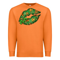 Carrot Green and Leopard Patterned Irish Day Lips Premium Sweatshirt - Bettercallsaul