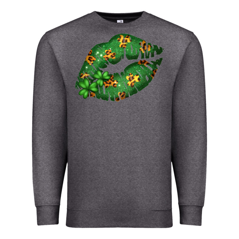 Green And Leopard Patterned Irish Day Lips Premium Sweatshirt by Bettercallsaul | Teevron
