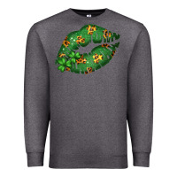 Charcoal Heather Green and Leopard Patterned Irish Day Lips Premium Sweatshirt - Bettercallsaul