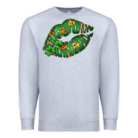 Heather Grey Green and Leopard Patterned Irish Day Lips Premium Sweatshirt - Bettercallsaul
