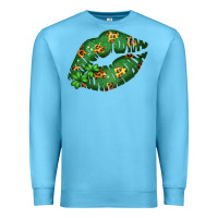 Ocean Blue Green and Leopard Patterned Irish Day Lips Premium Sweatshirt - Bettercallsaul