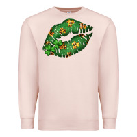 Pale Pink Green and Leopard Patterned Irish Day Lips Premium Sweatshirt - Bettercallsaul