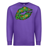 Purple Green and Leopard Patterned Irish Day Lips Premium Sweatshirt - Bettercallsaul