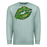 Seafoam Green and Leopard Patterned Irish Day Lips Premium Sweatshirt - Bettercallsaul