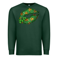 Sports Green Green and Leopard Patterned Irish Day Lips Premium Sweatshirt - Bettercallsaul