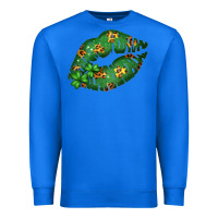 True Royal Green and Leopard Patterned Irish Day Lips Premium Sweatshirt - Bettercallsaul