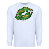 White Green and Leopard Patterned Irish Day Lips Premium Sweatshirt - Bettercallsaul