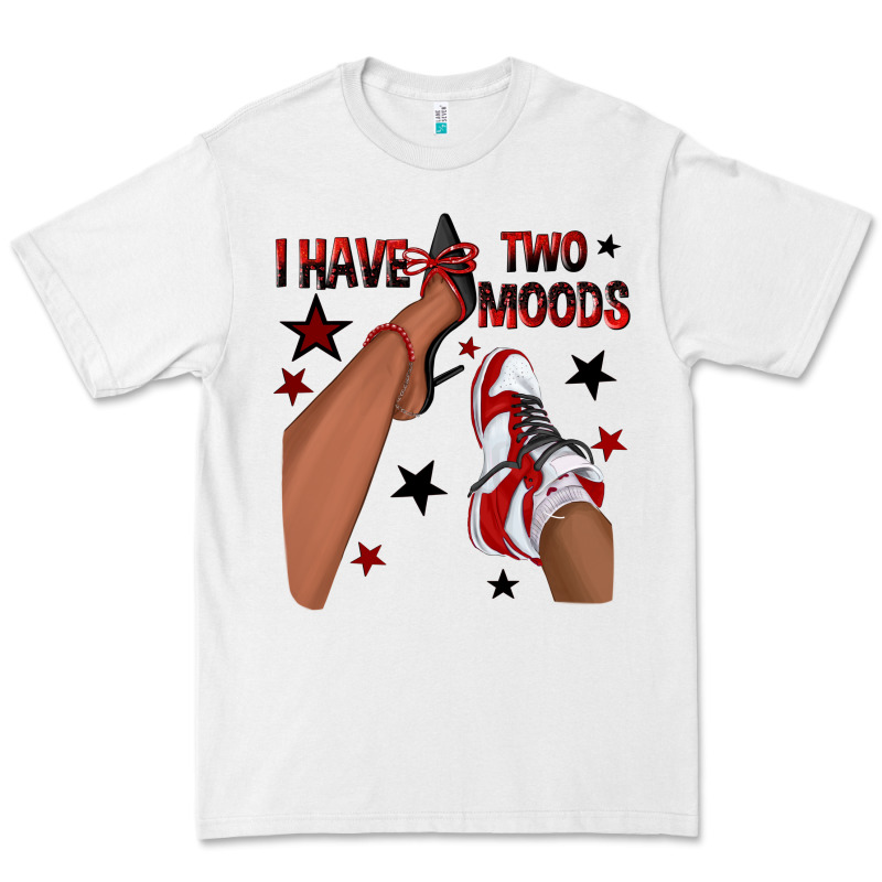 I Have Two Moods Black And Red Sneakers Afro Girl Premium Tee by texasbilliewilder | Teevron