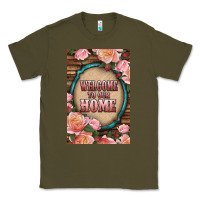 Army Green Western Welcome To Our Home Classic Tee - LillyAllenDesigns