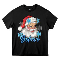 Black santa blue believe Heavy Core Tee - RanaPortraitStore