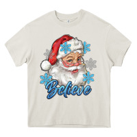 Cream santa blue believe Heavy Core Tee - RanaPortraitStore