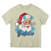 Mossy santa blue believe Heavy Core Tee - RanaPortraitStore
