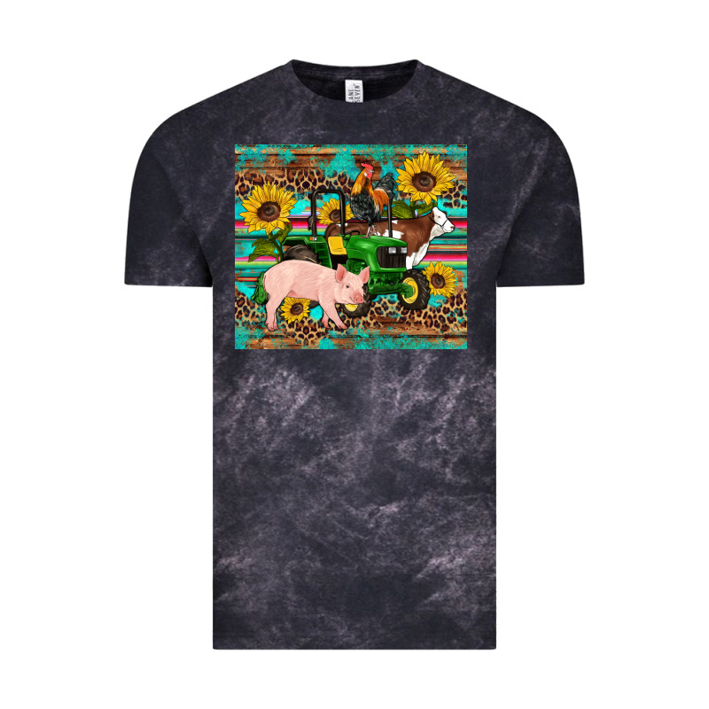 Western Farm Tractor Pig Rooster Cow Sunflowers Vintage Tee by Artiststas | Teevron