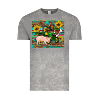 Cloud Rock western farm tractor pig rooster cow sunflowers Vintage Tee - Artiststas