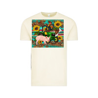 Vintage Arctic western farm tractor pig rooster cow sunflowers Vintage Tee - Artiststas