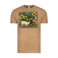Vintage Camel western farm tractor pig rooster cow sunflowers Vintage Tee - Artiststas