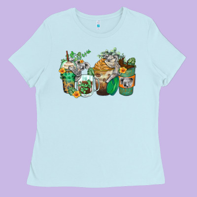 Koala Coffee Cups Ladies Tee Designed By Zillion Design Studio