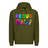 Army Green Proud Dad Premium Hoodie - NancyCooperArtShop