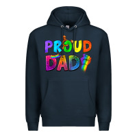 Navy Proud Dad Premium Hoodie - NancyCooperArtShop