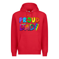 Red Proud Dad Premium Hoodie - NancyCooperArtShop