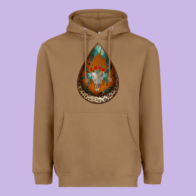 Leopard Bullskull Teardrop Earrings Heavyweight Hoodie Designed By Jasminsmagicworld