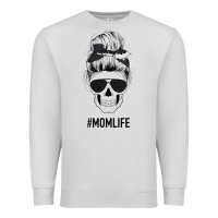 Dove Grey Black Glitter Cowhide Patterned Mom Skull Premium Sweatshirt - Bettercallsaul