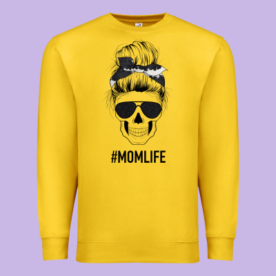Black Glitter Cowhide Patterned Mom Skull Premium Sweatshirt Designed By Bettercallsaul