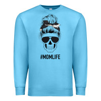 Ocean Blue Black Glitter Cowhide Patterned Mom Skull Premium Sweatshirt - Bettercallsaul