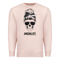 Pale Pink Black Glitter Cowhide Patterned Mom Skull Premium Sweatshirt - Bettercallsaul