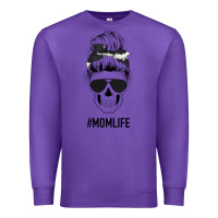 Purple Black Glitter Cowhide Patterned Mom Skull Premium Sweatshirt - Bettercallsaul